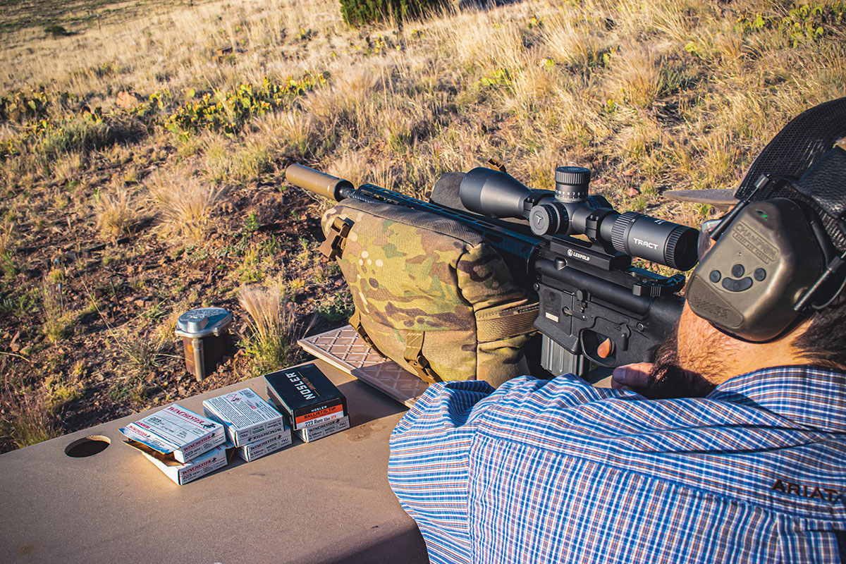 Many different types of ammunition were tested through this AR-15. The optic used was a Tract Toric 4-20x 50mm scope which performed flawlessly throughout field use and testing.